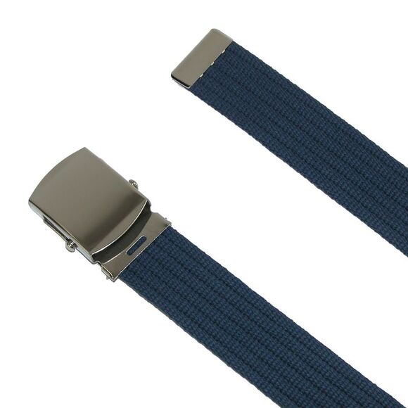 CTM Big & Tall Ribbed Fabric Belt with Nickel Buckle - Picture 2 of 2